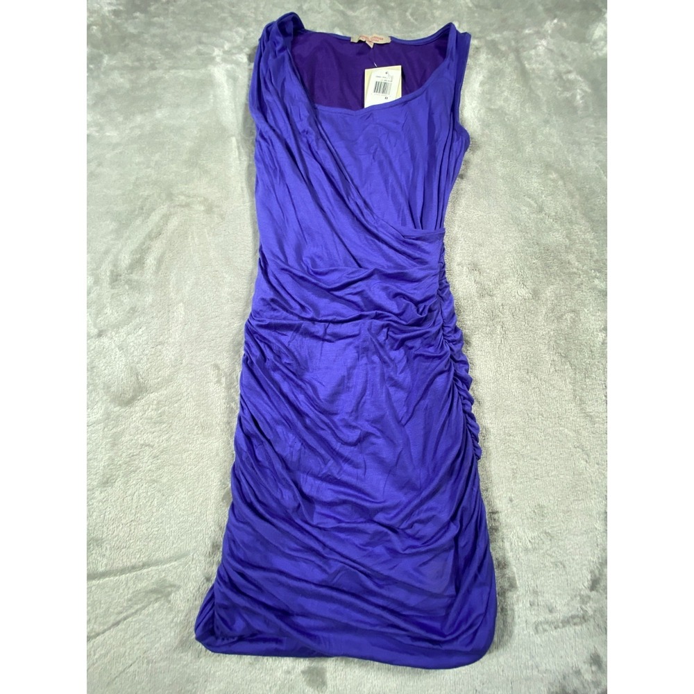 Casual Couture by Green Envelope Bodycon Dress Womens S Blue Ruched USA Made NWT - Picture 3 of 8